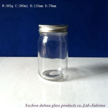 380ml 12oz Round Shape Glass Mason Jar with Alunimum Cap